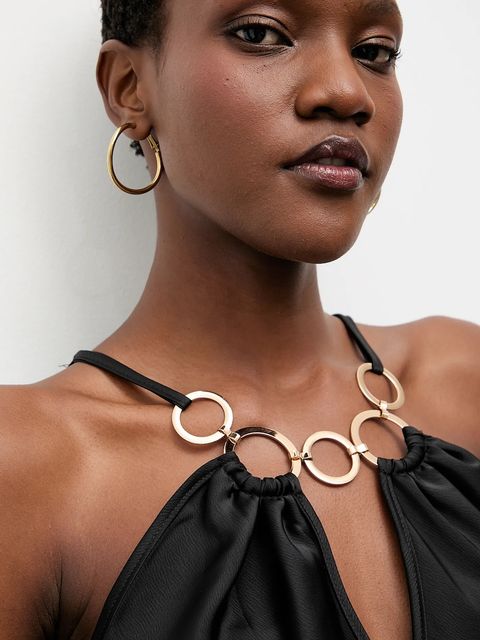 Answear.LAB sukienka kolor czarny maxi prosta