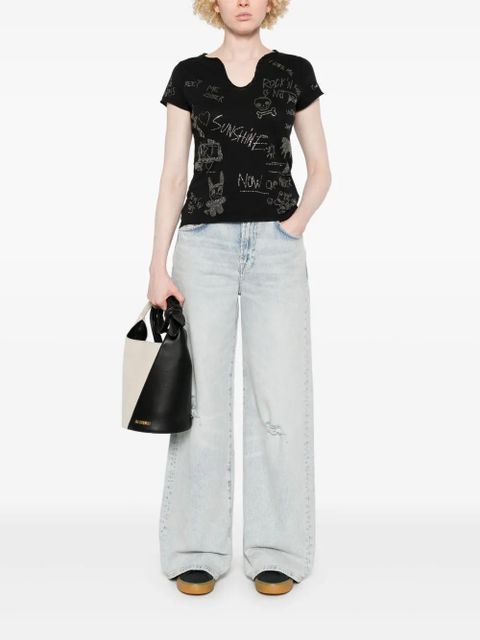 Zadig&Voltaire crystal-embellished T-shirt - Black - zdjęcie produktu nr 2