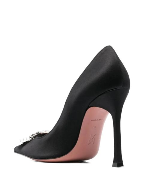 Amina Muaddi 105mm Camelia crystal-embellished pointed-toe pumps - Black - zdjęcie produktu nr 2