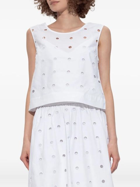 Posse Peggy eyelet sleeveless top - White