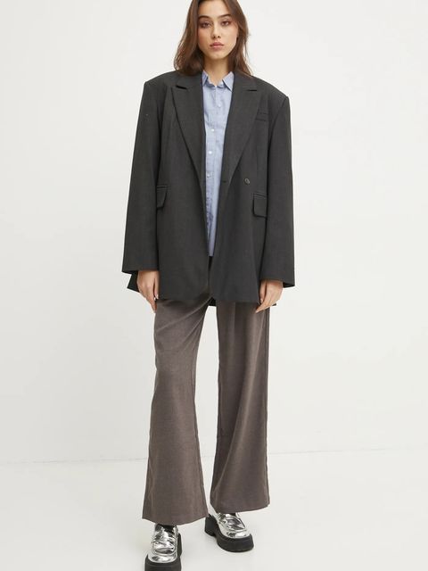 Abercrombie & Fitch koszula damska kolor niebieski regular z kołnierzykiem klasycznym KI140-4429