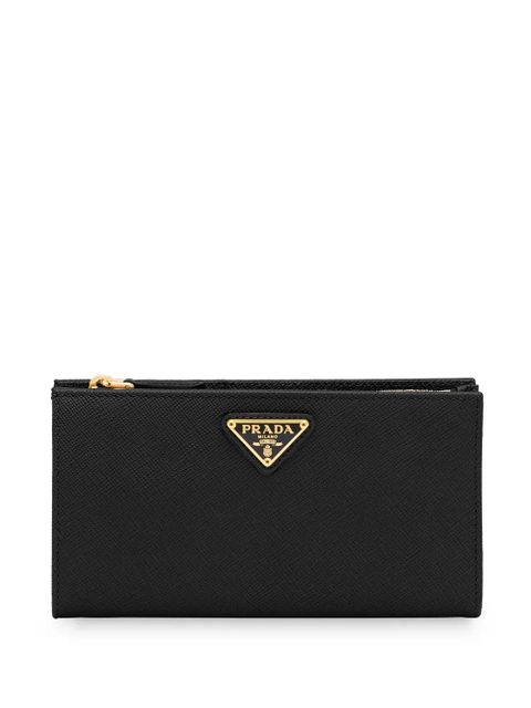 Prada logo-plaque zipped wallet - Black - zdjęcie produktu nr 1
