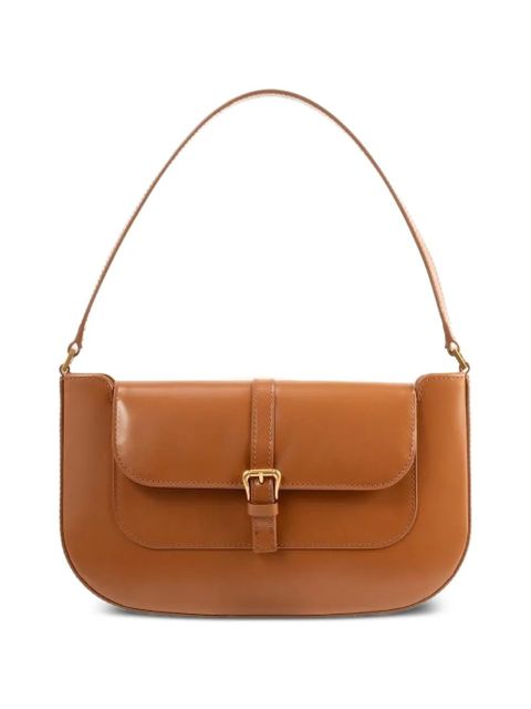 BY FAR Miranda Summer flap semi patent-leather shoulder bag - Brown - zdjęcie produktu nr 1