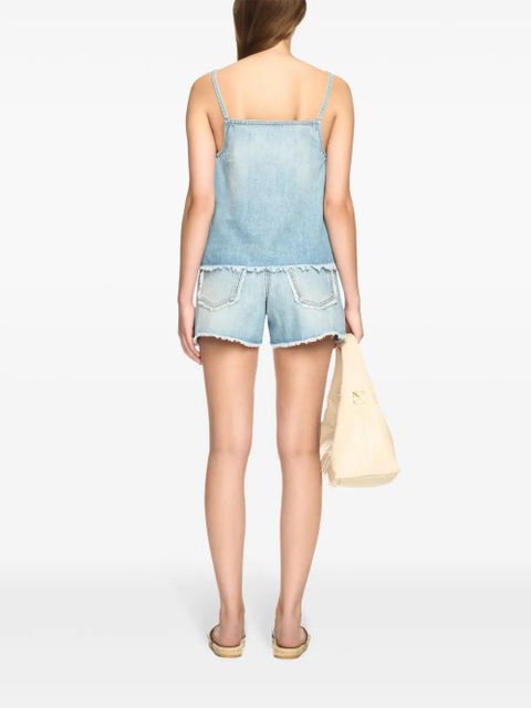Off-White frayed denim shorts - Blue