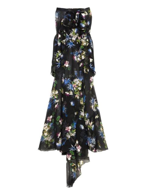 Blumarine floral-print ruffled asymmetric skirt - Black - zdjęcie produktu nr 1