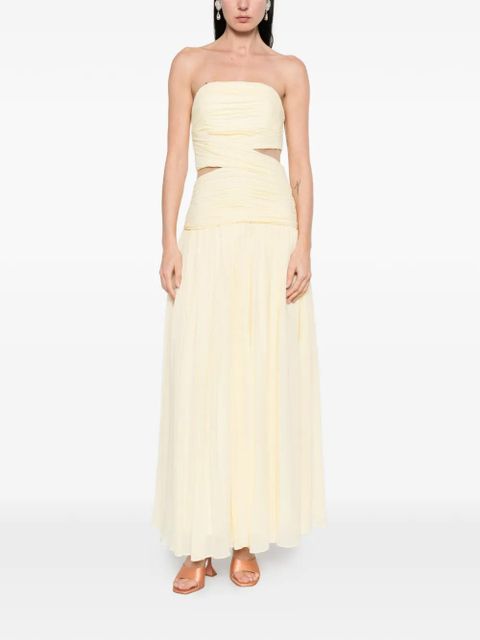 Self-Portrait square-neck scarf-detail maxi dress - Yellow - zdjęcie produktu nr 2