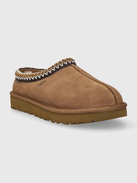UGG kapcie zamszowe W TASMAN kolor brązowy 5955 CHE