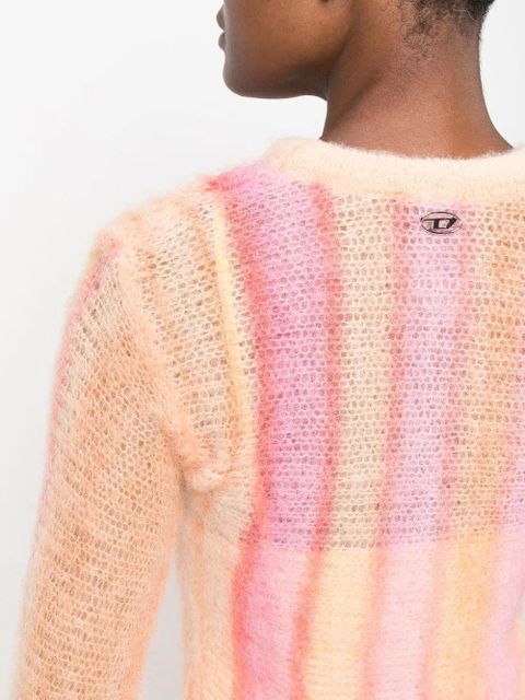 Diesel striped-knit bodycon dress - Orange