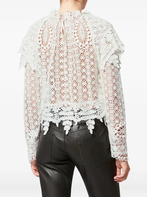 ISABEL MARANT Hyliana ruffled lace top - White