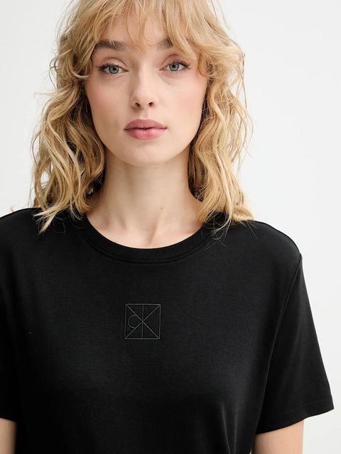 Calvin Klein t-shirt bawełniany damski kolor czarny LV044D201G