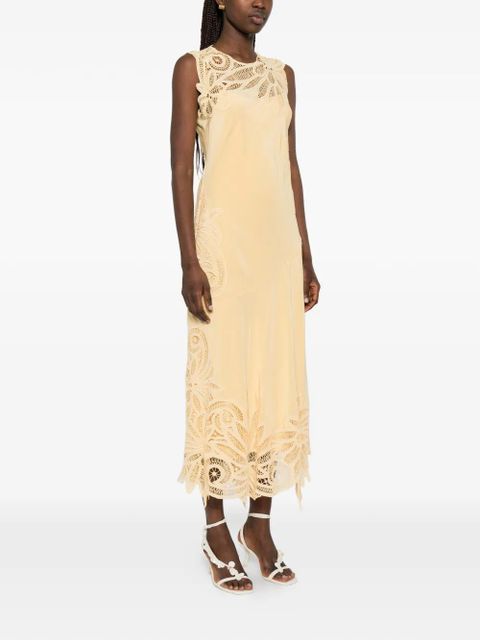Ulla Johnson Idra lace-detail midi dress - Yellow