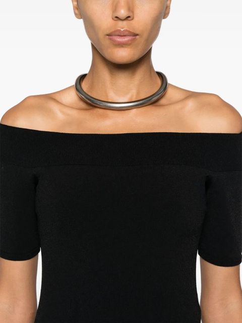 Alexander McQueen off-shoulder knitted top - Black