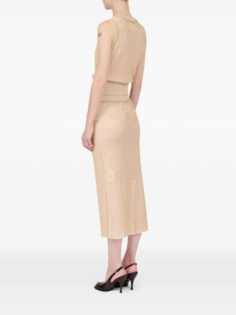 Maison Margiela ribbed-knit midi skirt - Neutrals