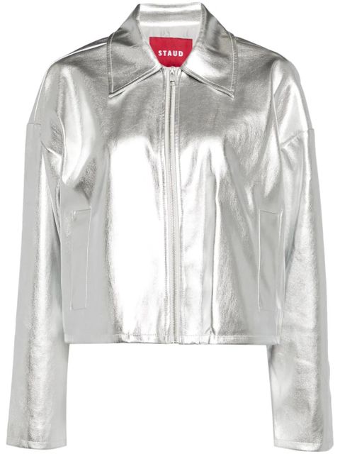 STAUD Lennox metallic-effect jacket - Silver - zdjęcie produktu nr 1