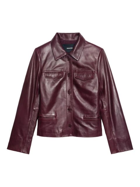 Zadig&Voltaire button-fastening flap-pocket leather jacket - Red - zdjęcie produktu nr 1
