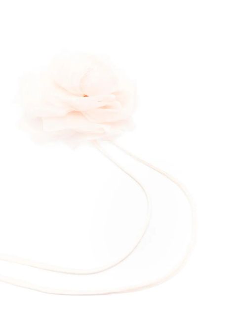 Max Mara floral-applique ribbon-detail brooch - Neutrals