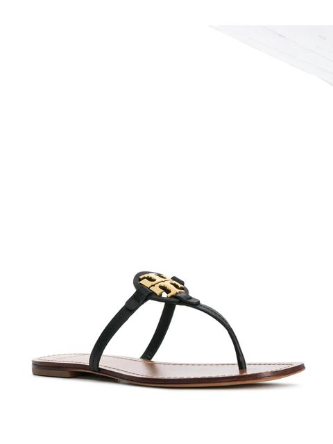 Tory Burch T-medallion flat sandals - Black