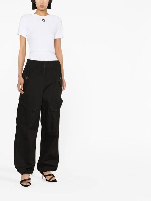 Marine Serre logo-print organic-cotton bodysuit - White - zdjęcie produktu nr 2