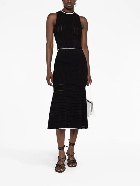 Victoria Beckham pointelle-knit crop top - Black - zdjęcie produktu nr 2