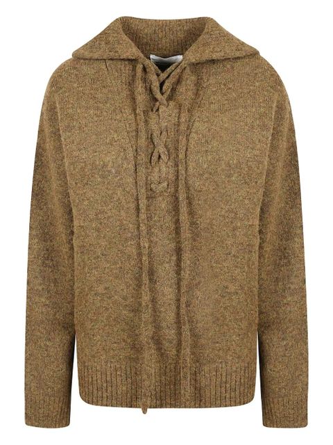 ISABEL MARANT laced collared sweater - Brown - zdjęcie produktu nr 1