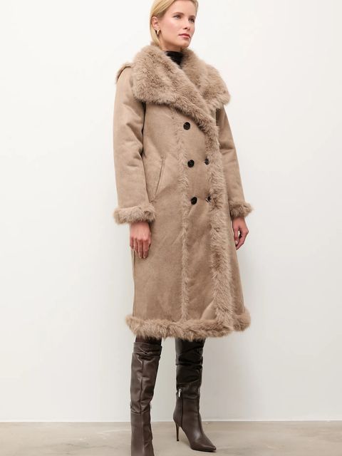 Answear.LAB płaszcz dwustronny kolor brązowy - zdjęcie produktu nr 1