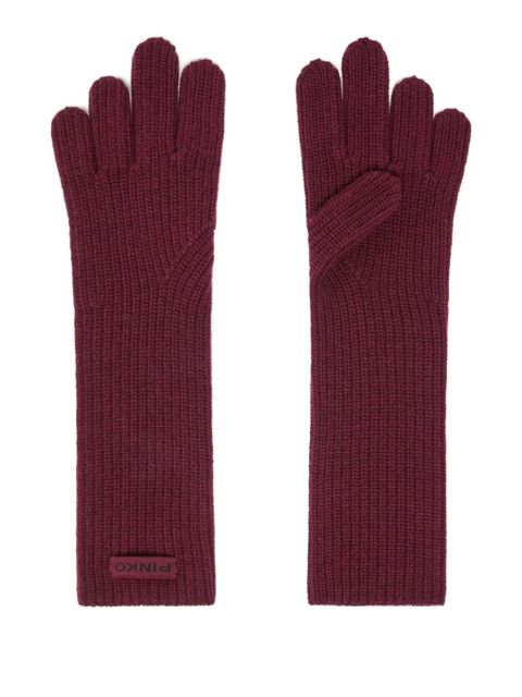PINKO ribbed gloves - Red - zdjęcie produktu nr 1