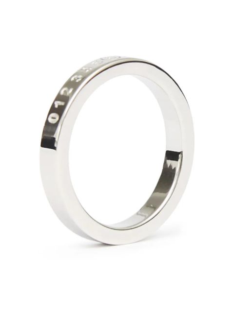 MM6 Maison Margiela Numeric engraved polished ring - Silver - zdjęcie produktu nr 2