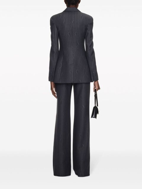 Off-White pinstripe-pattern virgin wool-blend blazer - Grey