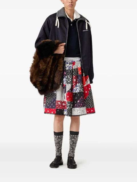 Miu Miu patchwork logo-detail mini skirt - Red - zdjęcie produktu nr 2