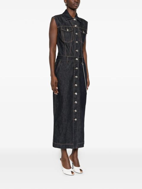 Sportmax button denim dress - Blue