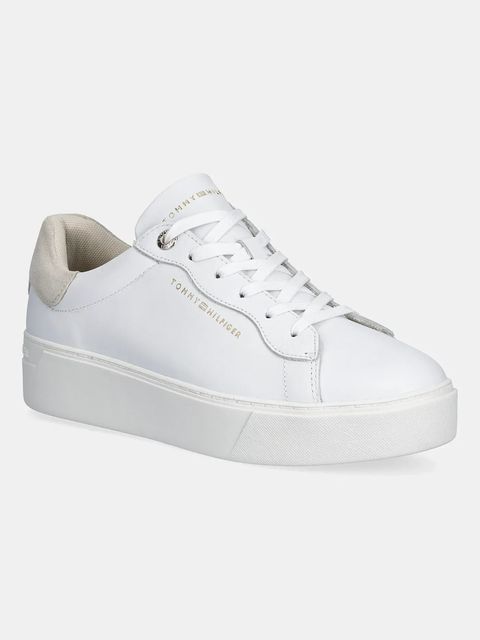 Tommy Hilfiger sneakersy skórzane CHIC PLATFORM CUPSOLE SNEAKER damskie kolor biały FW0FW09021 - zdjęcie produktu nr 1