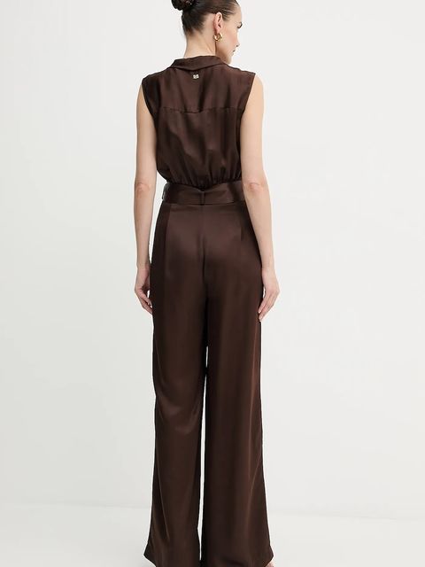 Marciano by Guess kombinezon IVA kolor brązowy z dekoltem w szpic 5YGD24 7350A