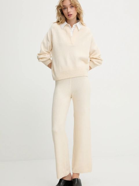 Answear.LAB komplet z wełną damski kolor beżowy