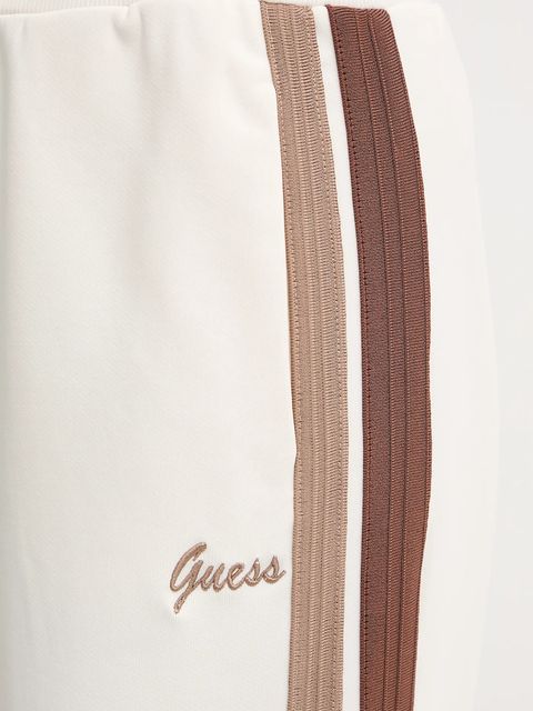 Guess spodnie dresowe FABIA damskie kolor beżowy z aplikacją V5BB24 KCX22