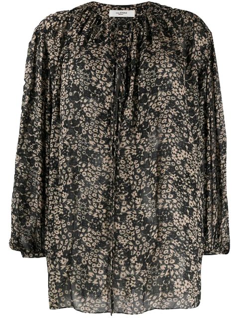 MARANT ÉTOILE Liliana oversized floral-print blouse - Black - zdjęcie produktu nr 1