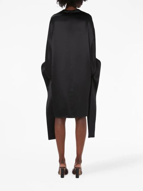 JW Anderson Tab Sleeve satin-finish minidress - Black