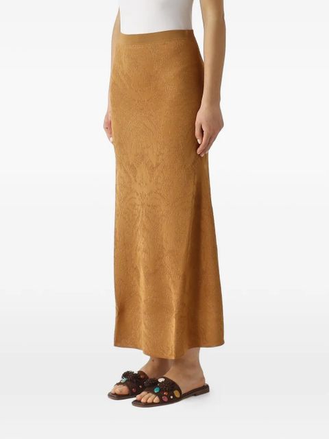 TWINSET floral-jacquard knit skirt - Neutrals