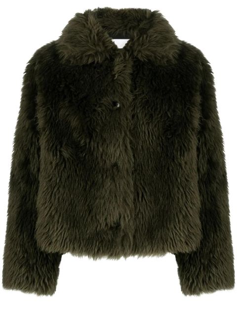 Yves Salomon long-haired woven wool jacket - Green - zdjęcie produktu nr 1