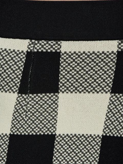 Posse gingham-check cropped trousers - White