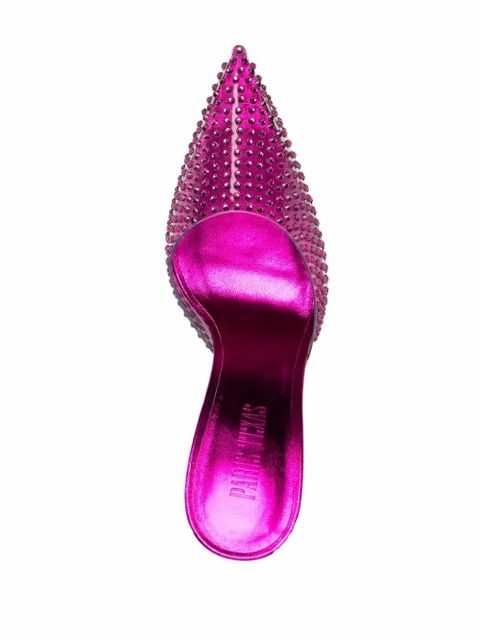 Paris Texas 105mm crystal-embellished mules - Pink