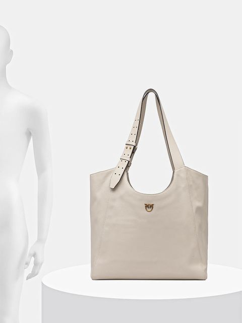 Pinko torebka skórzana kolor beżowy 105360 A0QO