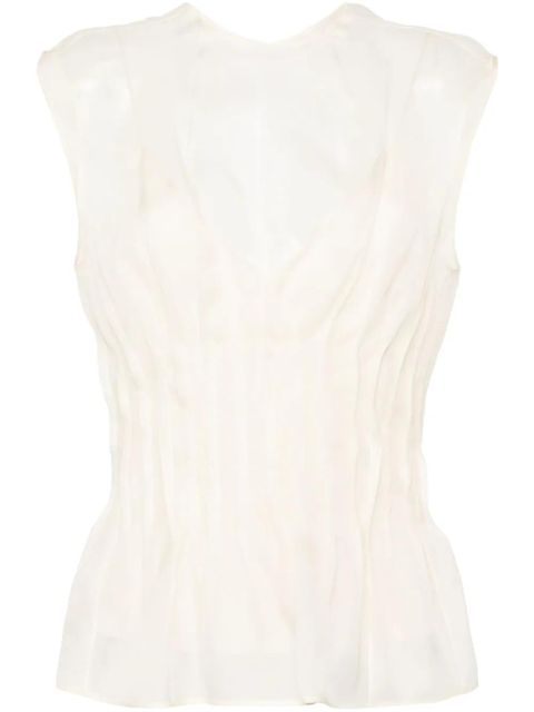 KHAITE Westin semi-sheer silk blouse - Neutrals - zdjęcie produktu nr 1