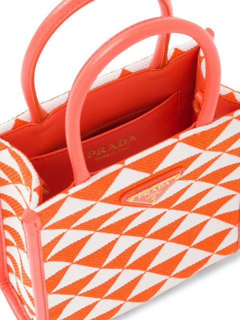 Prada Symbole embroidered mini bag - Orange