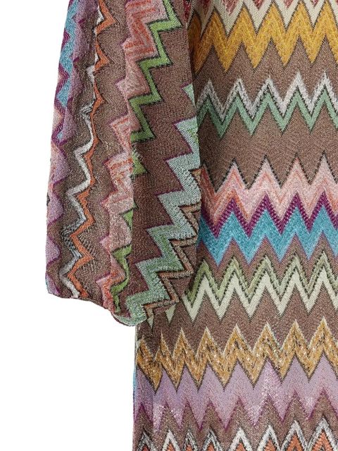 Missoni zigzag-print V-neck dress - Brown