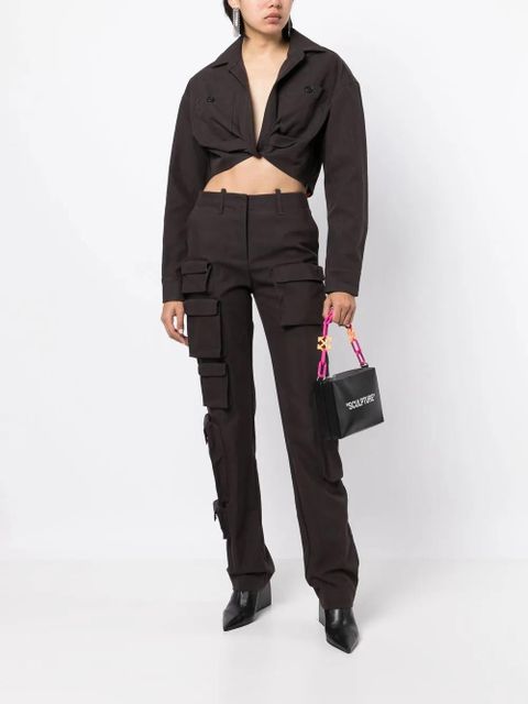 Off-White twisted cropped shirt - Grey - zdjęcie produktu nr 2