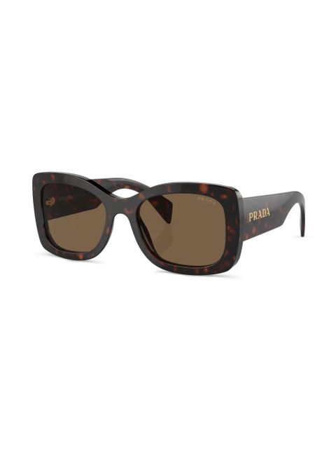 Prada Eyewear Prada PR A08S oversize frame sunglasses - Brown - zdjęcie produktu nr 2