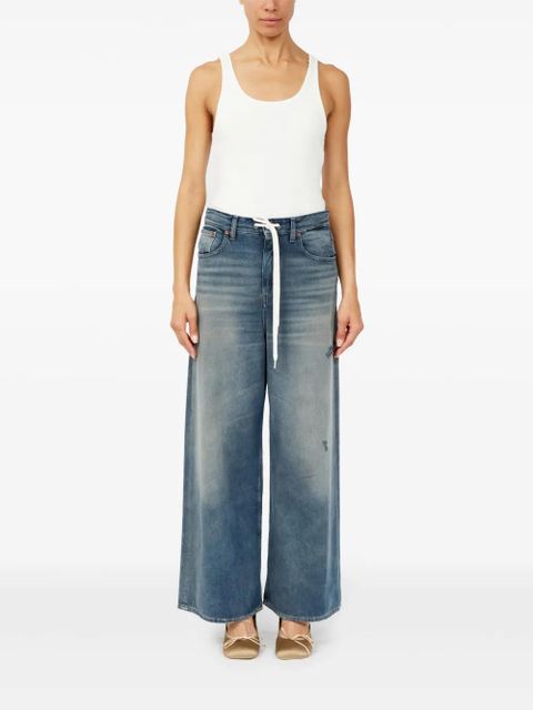 MM6 Maison Margiela drawstring-waistband wide-leg jeans - Blue - zdjęcie produktu nr 2
