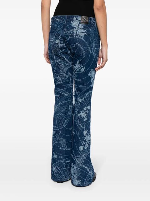 Off-White graphic-print flared jeans - Blue