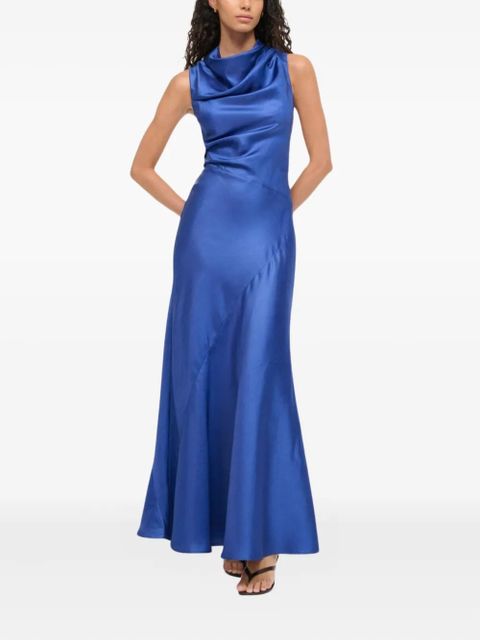 STAUD Frida silk maxi dress - Blue