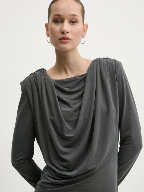 Rotate sukienka kolor szary mini dopasowana 1141011205